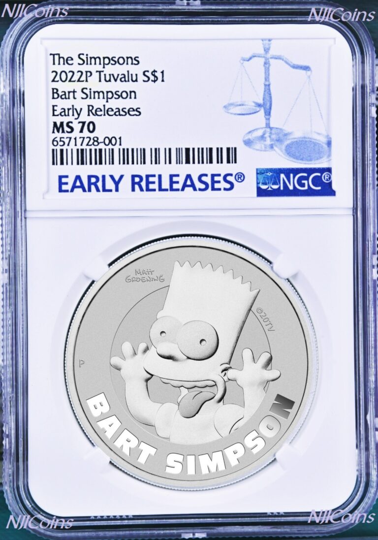 Read more about the article 2022 Bart Simpson Simpsons $1 1oz .9999 Silver COIN NGC MS70 ER