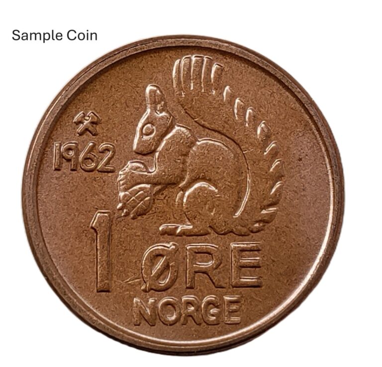 Read more about the article Norway 1 Ore 1962 Uncirculated from Mint Roll  Squirrel (KM.#403)