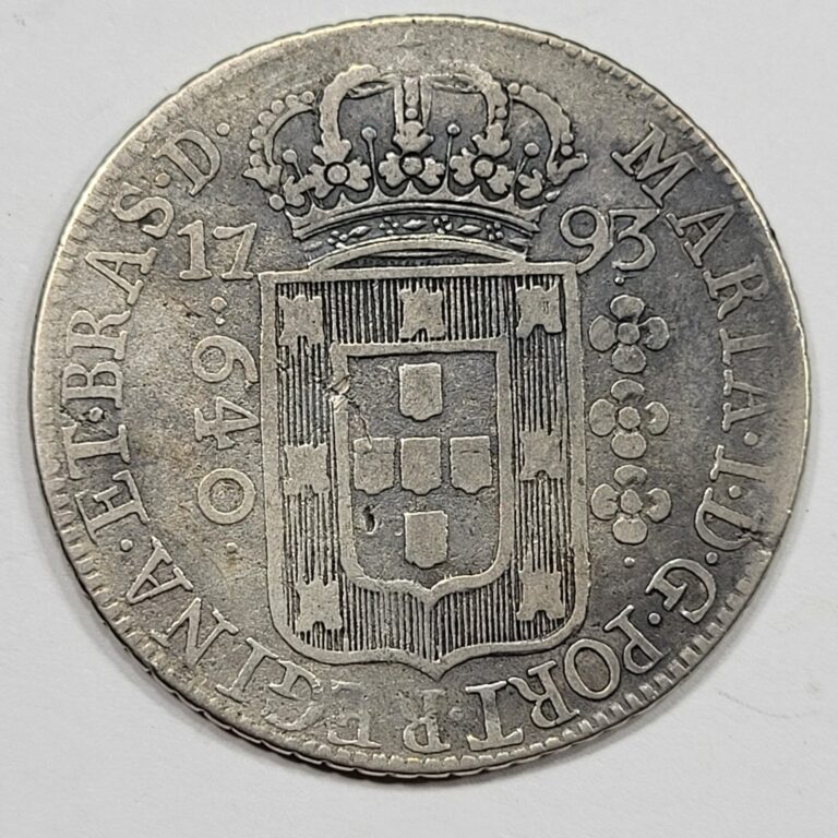 Read more about the article 1793 Brazil Silver 640 Reis Circulated Silver Circulated Large Size *K782