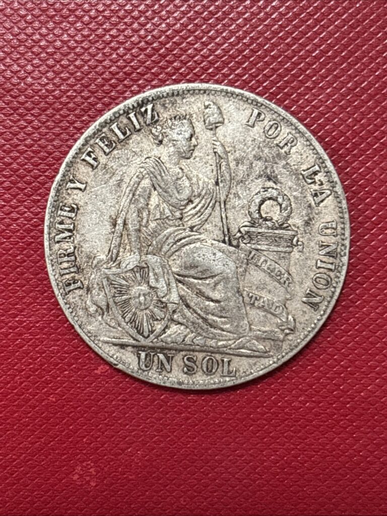 Read more about the article 1890 TF Peru Un Sol Silver Coin 90% 25g 22.5g ASW (B)