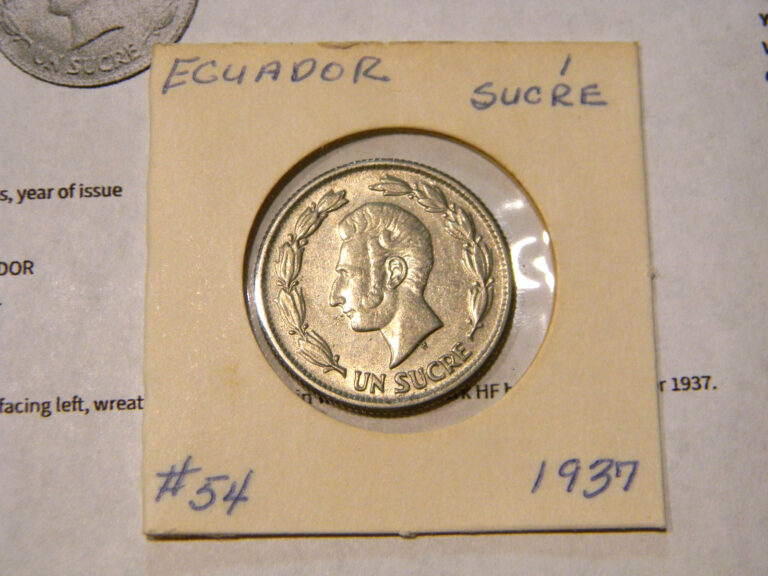 Read more about the article 1937 Ecuador 1 Sucre -Beautiful Coin BU