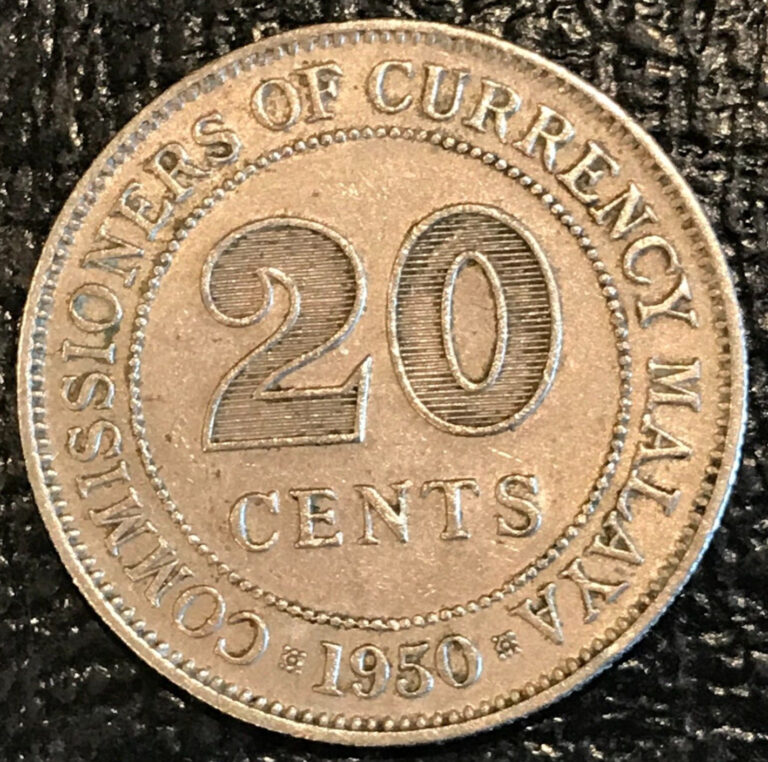 Read more about the article HIGH GRADE 1950 MALAYSIA – MALAYA 20 CENTS COIN-DEC405