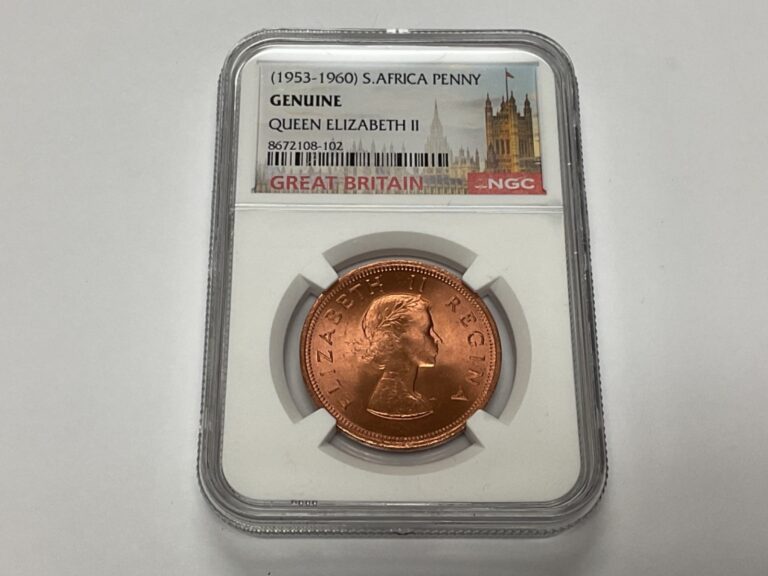 Read more about the article (1953-1960) 1960 South Africa Elizabeth II Penny Genuine NGC Slab