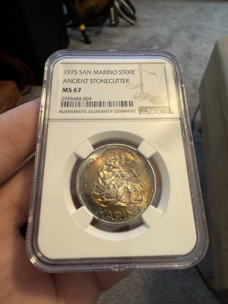 Read more about the article San Marino Silver 500 Lire 1975  KM 48 Numismatic Agency Opening