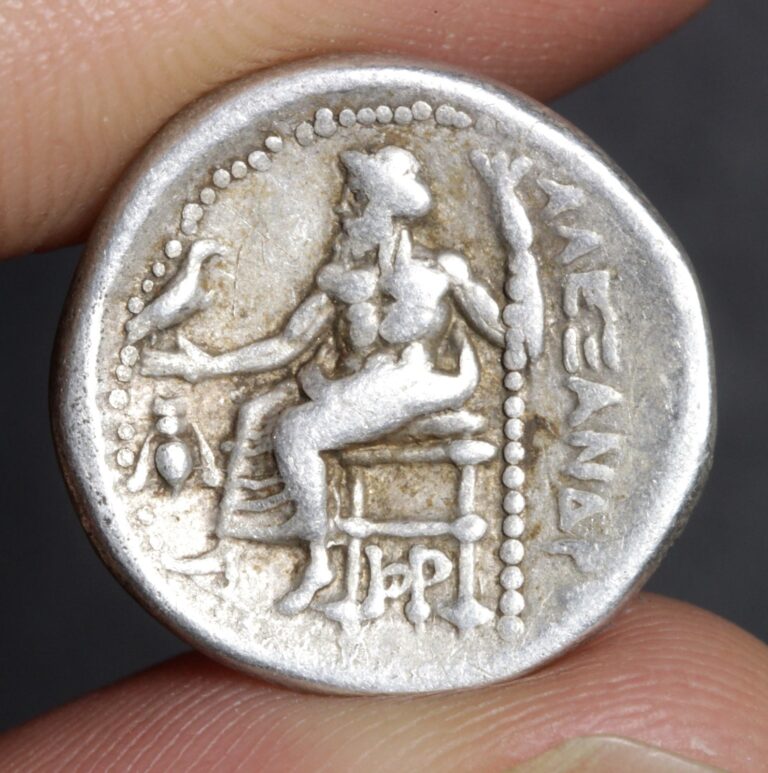 Read more about the article Alexander the Great Lifetime Issue Drachm 334BC Ancient Greek Silver Coin Zeus