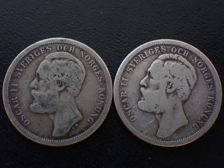 Read more about the article Two Sweden 1 Krona 1877 and 1889 Silver Coins
