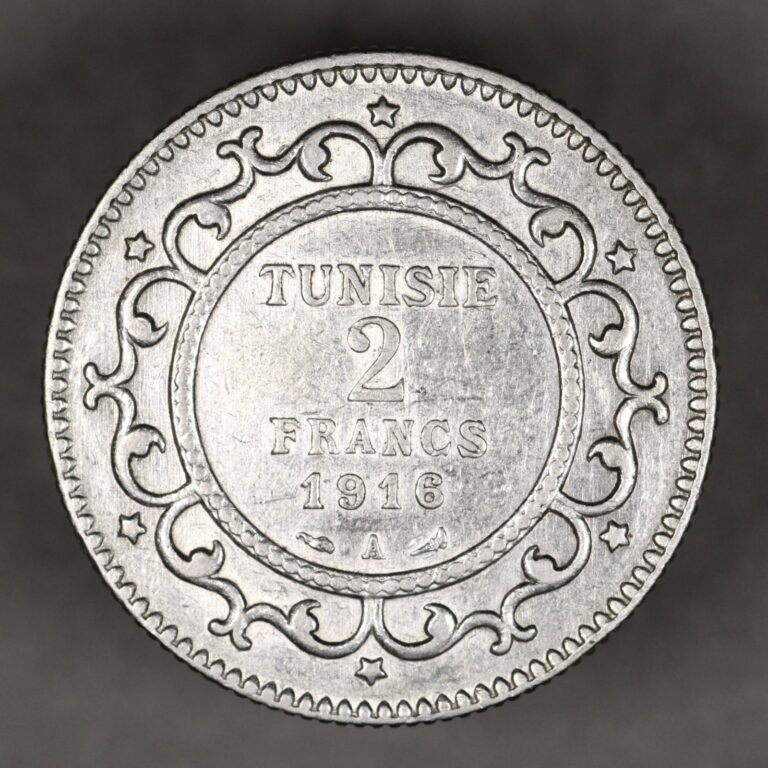 Read more about the article 1916 A Tunisia Silver 2 Francs