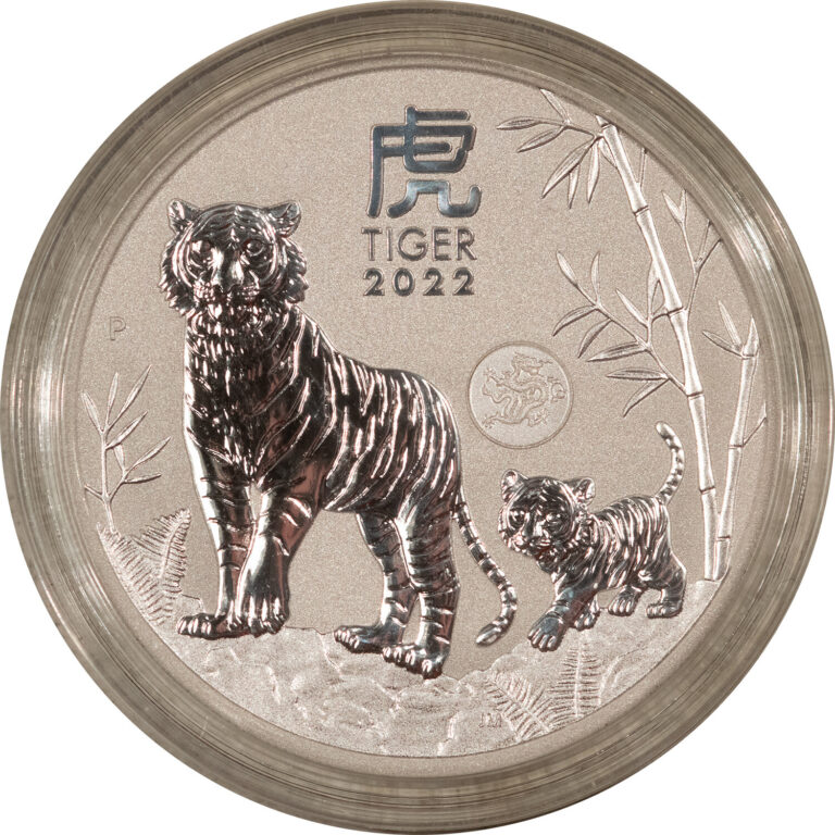 Read more about the article 2022 AUSTRALIA 1 OZ .9999 SILVER LUNAR SERIES-TIGER ORG GOVT CAP-GEM BU W/ PRIVY