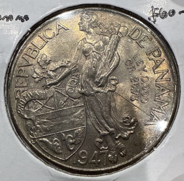 Read more about the article 1947 Un Balboa Panama Silver 1 Balboa Coin BU Uncirculated