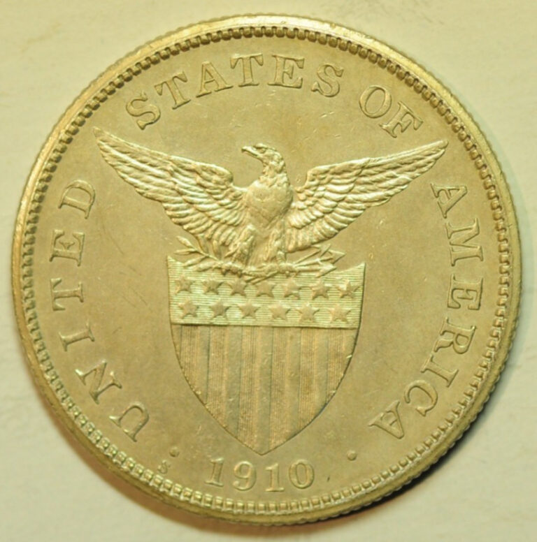 Read more about the article mw28826 Philippines US Administration  Silver Peso 1910-S  San Francisco Mint