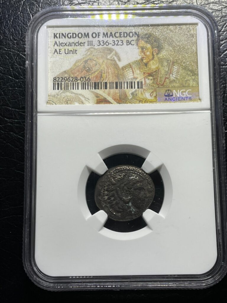 Read more about the article Greek: ALEXANDER III the GREAT Macedonia HERCULES CLUB in NGC ancients case