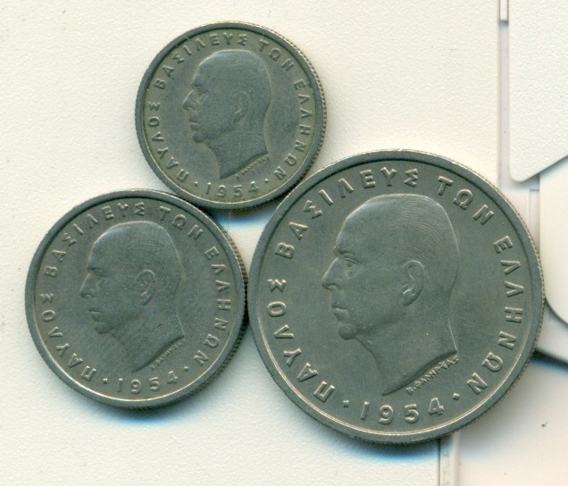 Read more about the article 3 OLDER COINS from GREECE – 50 LEPTA and 1 and 5 DRACHMA (ALL DATING 1954)