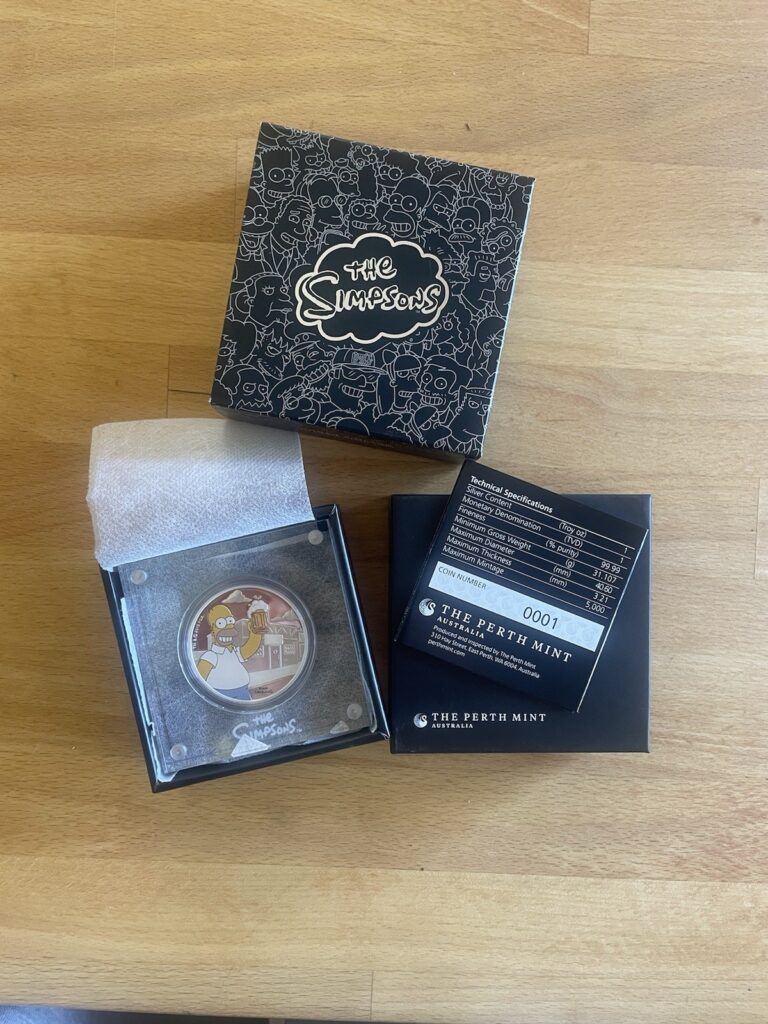 Read more about the article FIRST EVER MADE! (0001) 2019 Tuvalu Homer Simpson Silver Coin 1 oz