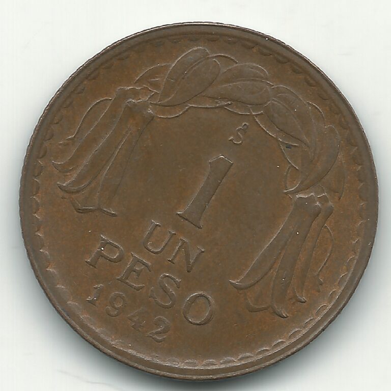 Read more about the article A  HIGH GRADE XF/AU 1942 SO CHILE I ONE PESO COIN-MAY342