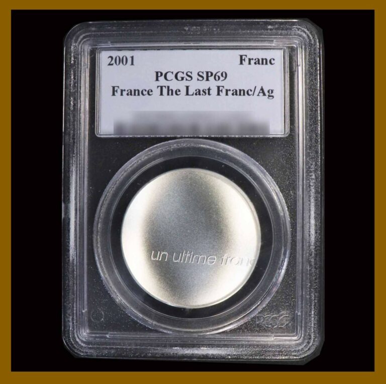 Read more about the article France 1 Franc Silver Coin  2001 KM# 1290 The Last Franc Pre Euro PCGS SP 69