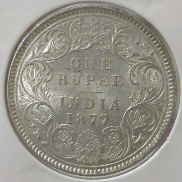 Read more about the article Mint Frosted British India Victoria Silver Rupee 1877 High Grade Hardly Seen HL8