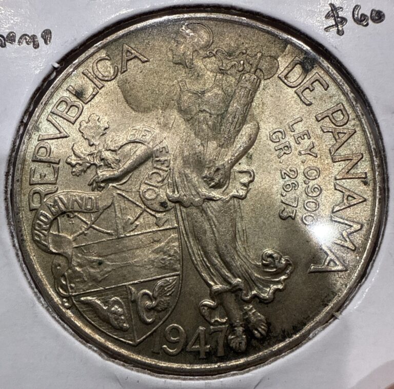 Read more about the article 1947 Un Balboa Panama Silver 1 Balboa Coin BU Uncirculated