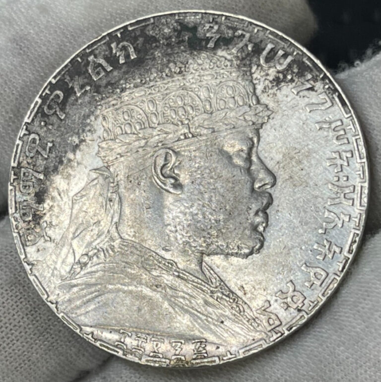 Read more about the article Early Ethiopia 1 Birr Silver Coin Crown Size Better Condition Rare High Value