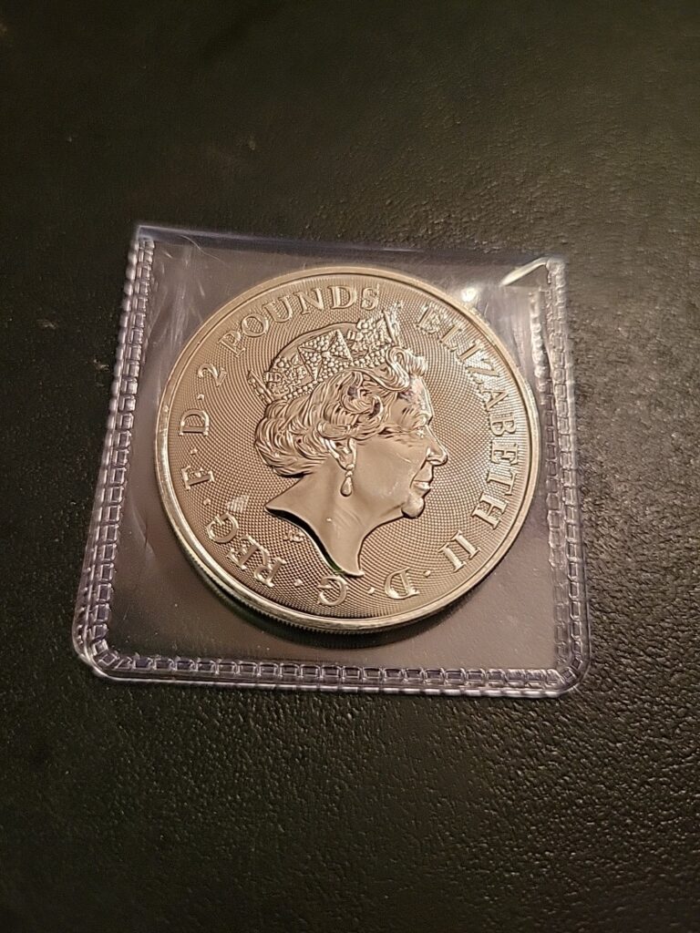 Read more about the article 2021 Great Britain 1 oz Silver Britannia Coin .999 Fine BU  Elizabeth Il Lot 88