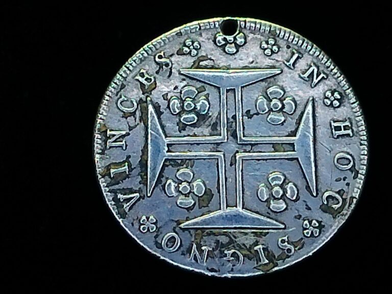 Read more about the article 1781 Portuguese Silver 12 Vintens   200 = 240 Reis – Maria I and Pedro III