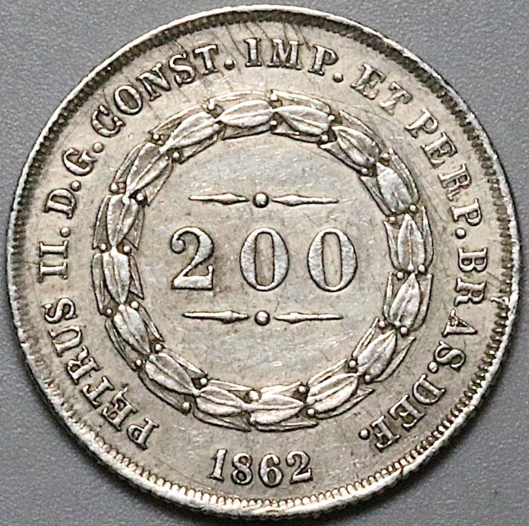 Read more about the article 1862 Brazil 200 Reis AU Emperor Pedro II Silver Coin (25021606R)