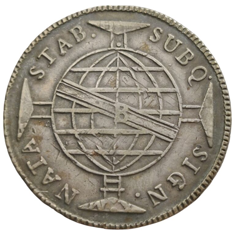 Read more about the article Brazil 1816 B Silver 960 Reis Overstruck on Mexico City Mint 8R Nice Toning 16P