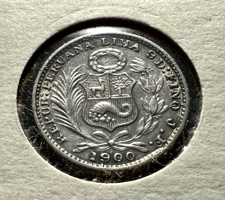 Read more about the article 1900/1890 PERU SILVER UN DINERO BETTER COIN