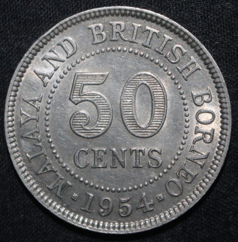 Read more about the article Malaya and British Borneo 50 Cents Coin 1954 KM# 4.1 Queen Elizabeth II Fifty