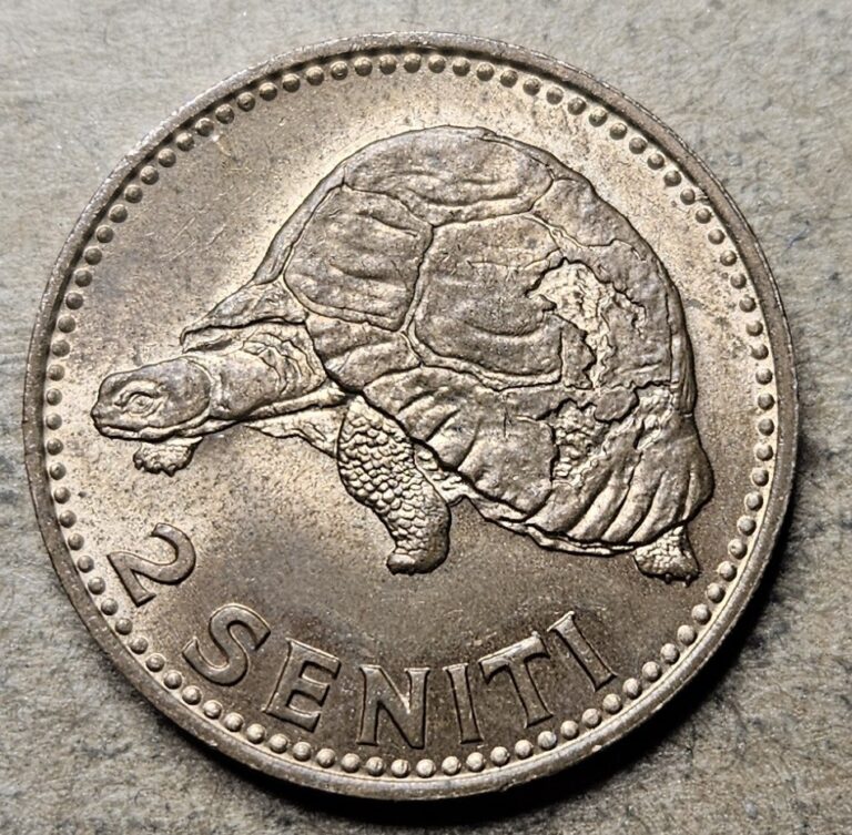 Read more about the article Tonga 2 Seniti 1967 Coin – Bronze – KM# 5 – Tortoise Reverse