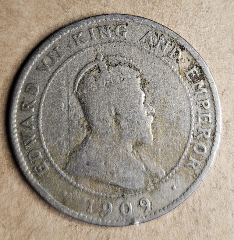 Read more about the article 1909- Jamaica One 1 Penny – KM# 23 – British Empire