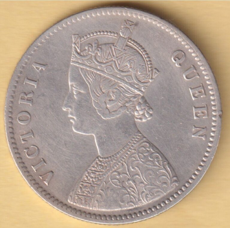 Read more about the article 1862 British India 1 Rupee Silver Coin Queen Victoria XF/AU First Crown Rule Era