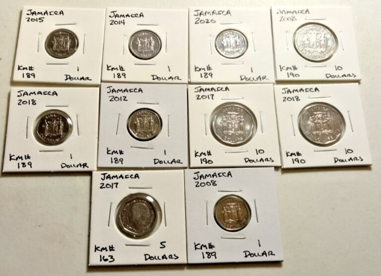 Read more about the article Jamaica  Coin Lot – ( 10 Carded Coins )  –  (Lot#1489)