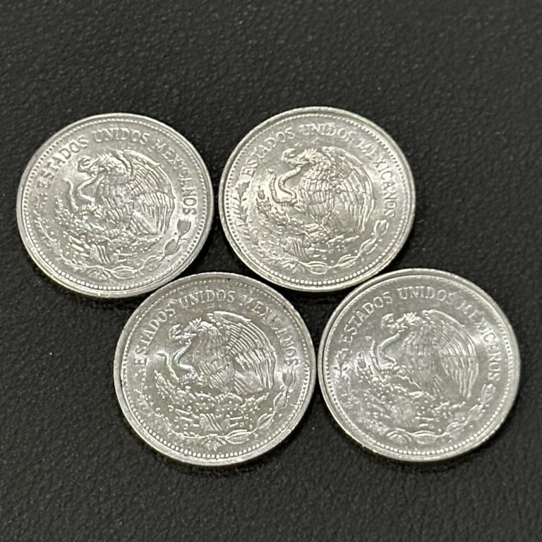 Read more about the article 🤠 EACH YEAR SET of FOUR (4) Mexico 1 Un Peso Coin (1984 1985  1986  1987)