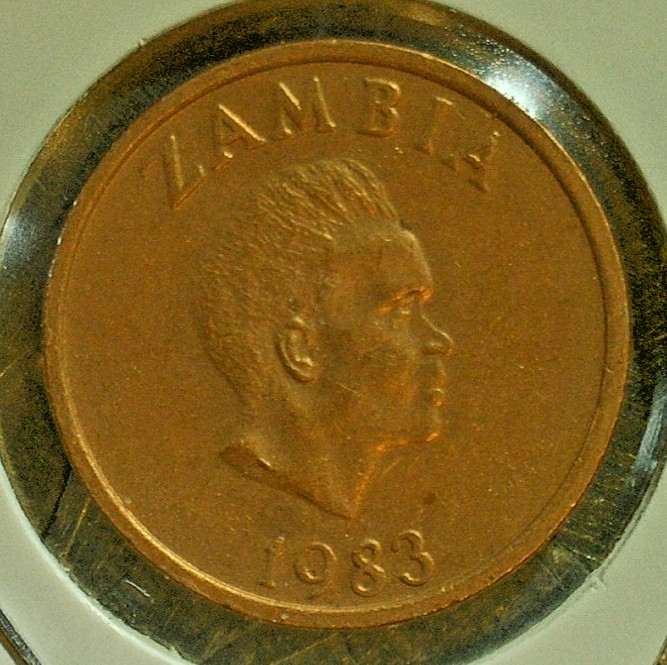 Read more about the article WORLD COIN SALE–1983 ZAMBIA 2 NGWEE COPPER PLATED STEEL COIN–KM# 10a
