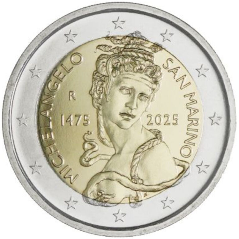 Read more about the article 2025 San Marino € 2 Euro BU Coin – Birth of Michelangelo 550 Years