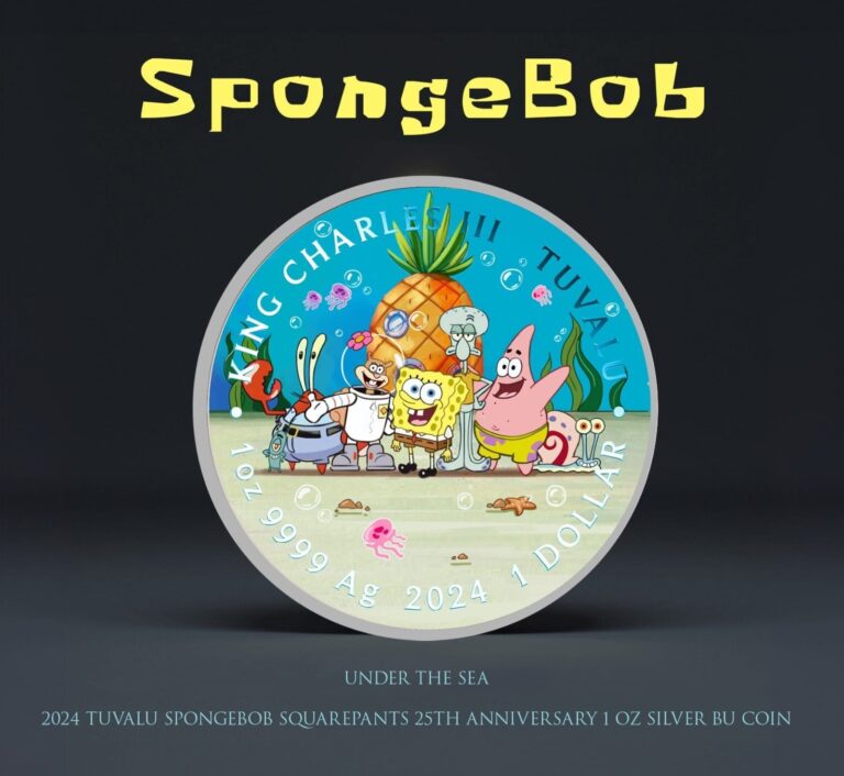 Read more about the article 2024 Perth Mint Tuvalu Spongebob Squarepants 1oz silver Colorized Coin (36/250)