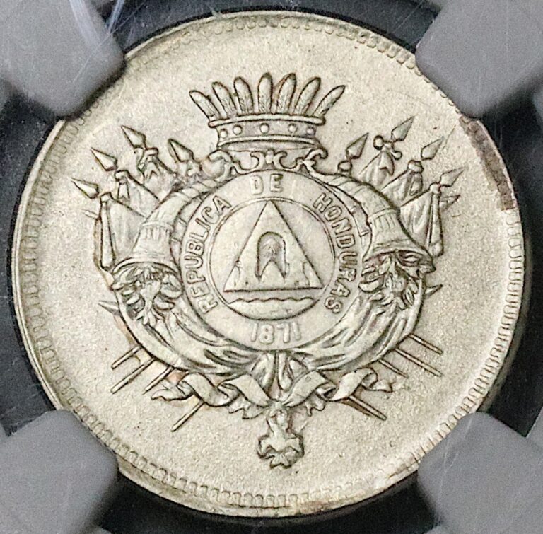 Read more about the article 1871 NGC AU Honduras 25 Centavos Tree 50th Anniversary Silver Coin (25101601D)