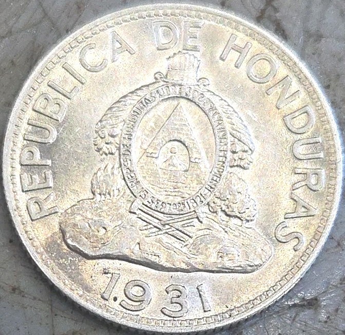 Read more about the article RARE HONDURAS – 1931 UN LEMPIRA  Lencas Leader 0.900 SILVER COIN AU. KM#75 RARE