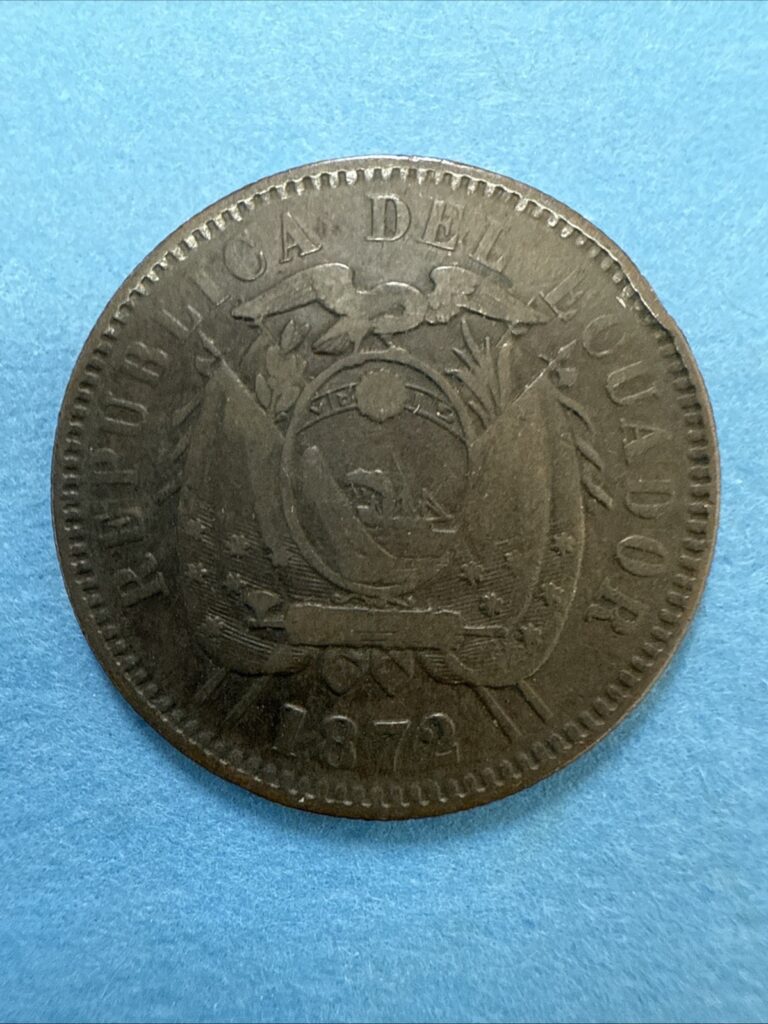 Read more about the article 1872 REPUBLICA DEL ECUADOR 1 CENTAVO COPPER