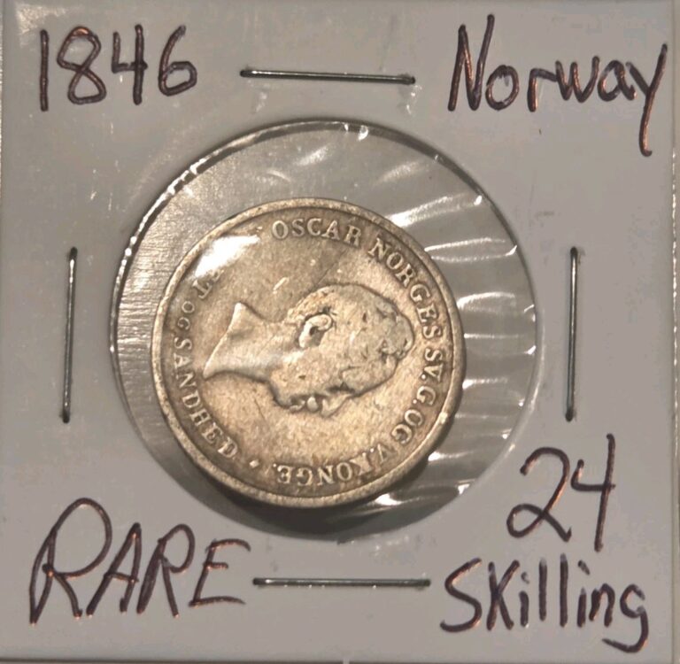 Read more about the article 1846 Norway 24 Skilling Silver Coin – King Oscar I – Rare Scandinavian Coin
