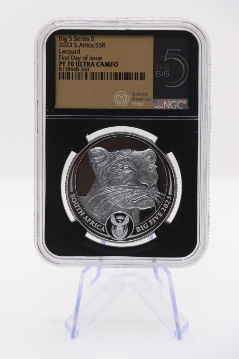Read more about the article Big 5 Series Leopard NGC PF 70 South Africa Mint First Day of Issue ULTRA CAMEO