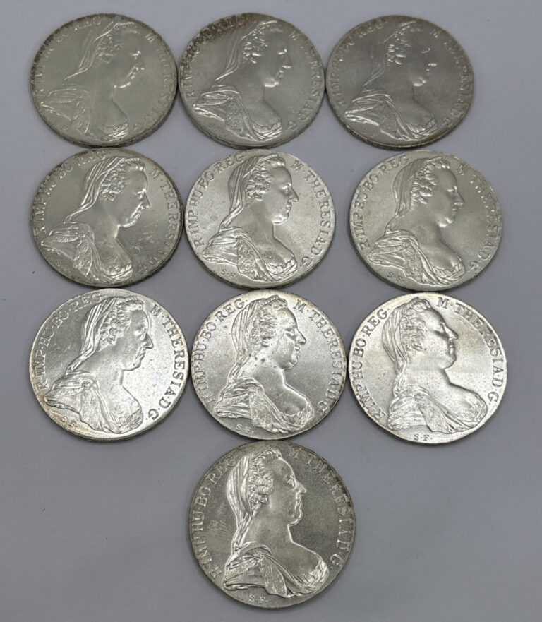 Read more about the article 1780 Austria Maria Theresa Silver Thaler Lot of 10