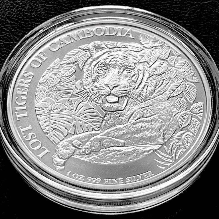Read more about the article 2023 1 oz Cambodia Silver Lost Tigers Coin (BU) 10 000 mintage