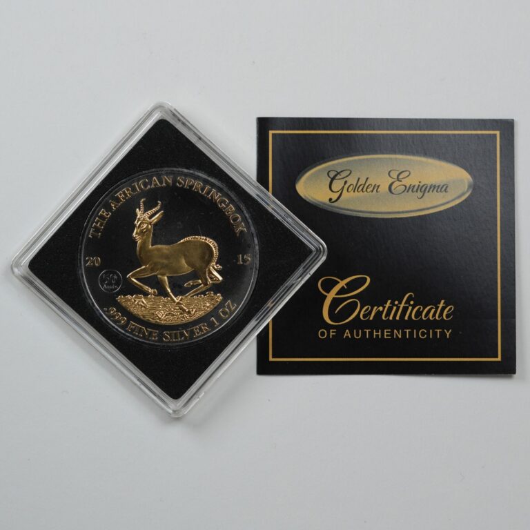 Read more about the article 2015 Gabon 1000 Francs African Springbok  .999 Silver and Black Ruthenium – Spots