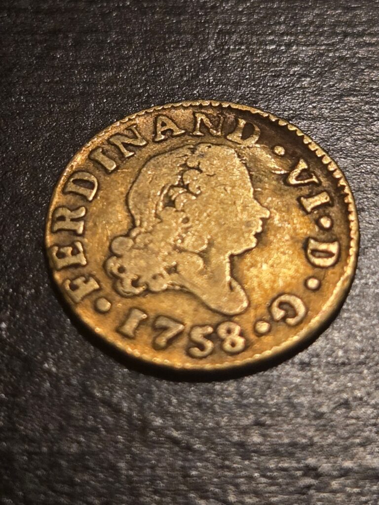 Read more about the article 1758 Ferdinand VI- 1/2 Escudo GOLD coin