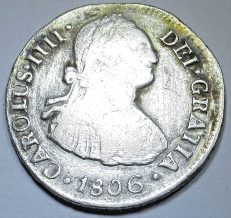 Read more about the article 1806 Santiago Chile Spanish Colonial Silver 2 Reales Genuine Antique 1800’s Coin