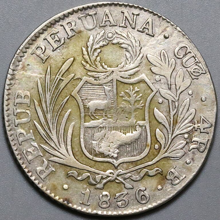 Read more about the article 1836-B Peru Cuzco 4 Reales VF Standing Liberty Silver Coin (23122702R)