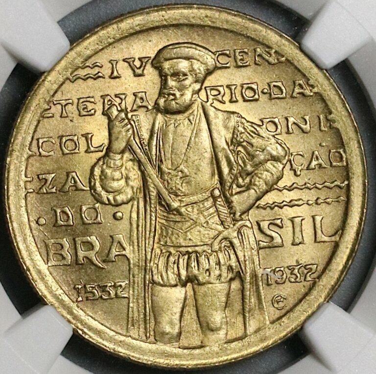 Read more about the article 1932 NGC MS 65  Brazil 1000 Reis Colonization da Sousa 56K Coins (22030801C)