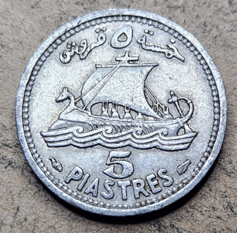 Read more about the article 1952 Lebanon 5 Piastres KM# 14 Circulated Condition