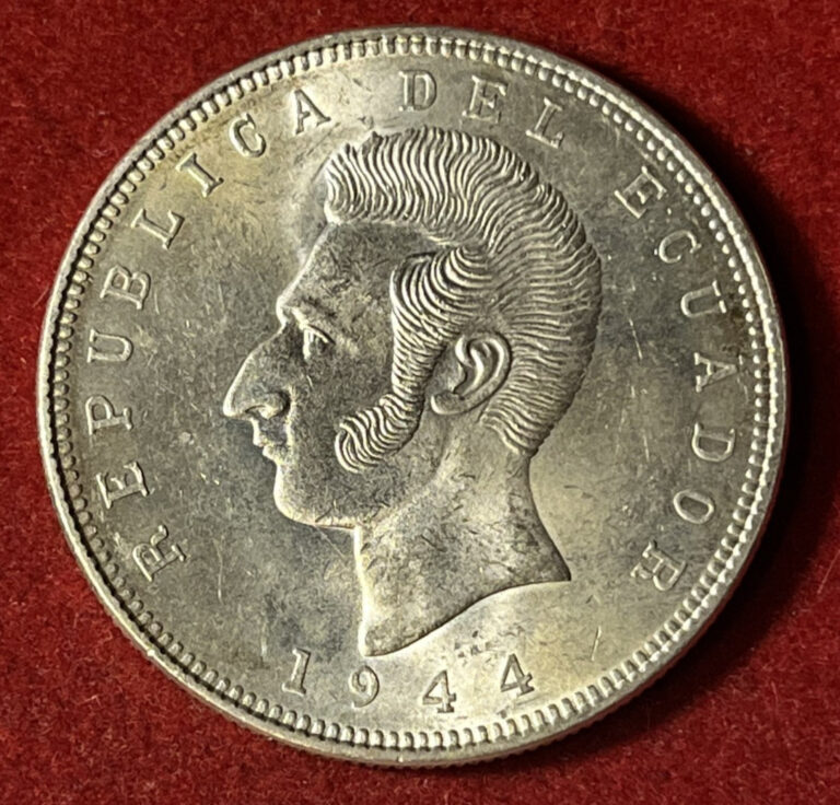 Read more about the article Ecuador 5 Sucres 1944 Silver Coin KM#79 T8074